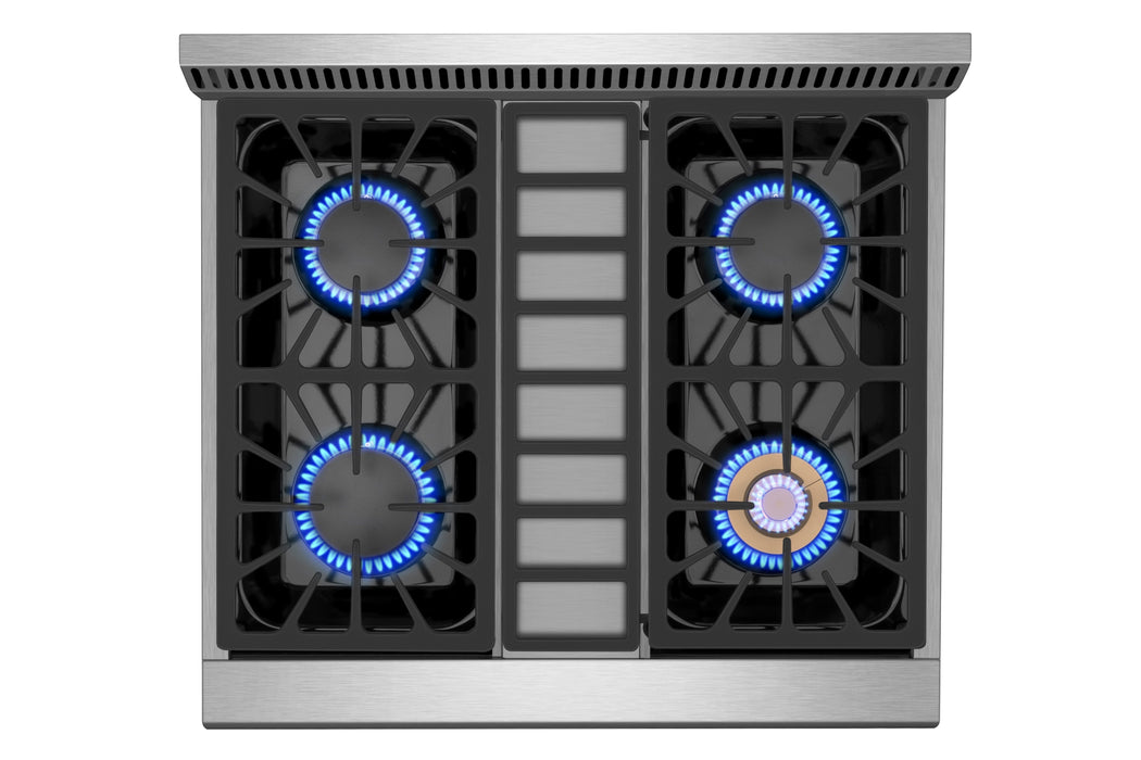 Empava EMPV-30GR03 30" Slide-In Natural Gas Range - 4.2 cu.ft with 4 Burners