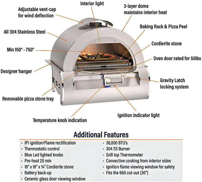Fire Magic Aurora Built-In Pizza Oven - 4600