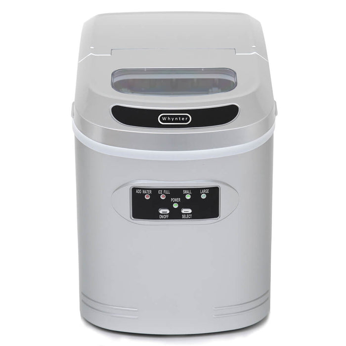 Whynter - Compact Portable Ice Maker 27 lb capacity - Metallic Silver | IMC-270MS