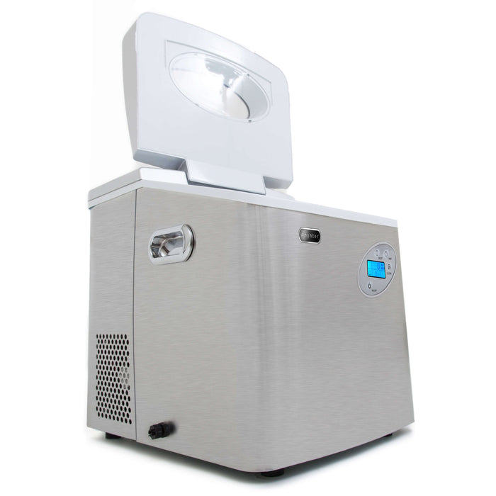 Whynter - Portable Ice Maker with 49lb Capacity Stainless Steel with Water Connection | IMC-491DC