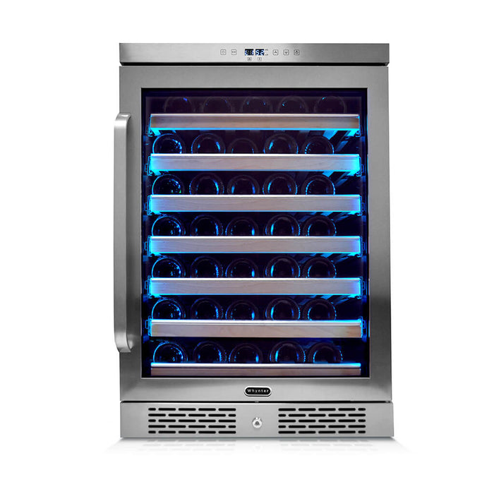 Whynter - Elite Spectrum Lightshow 54 Bottle Stainless Steel 24 inch Built-in Wine Refrigerator | BWR-545XS