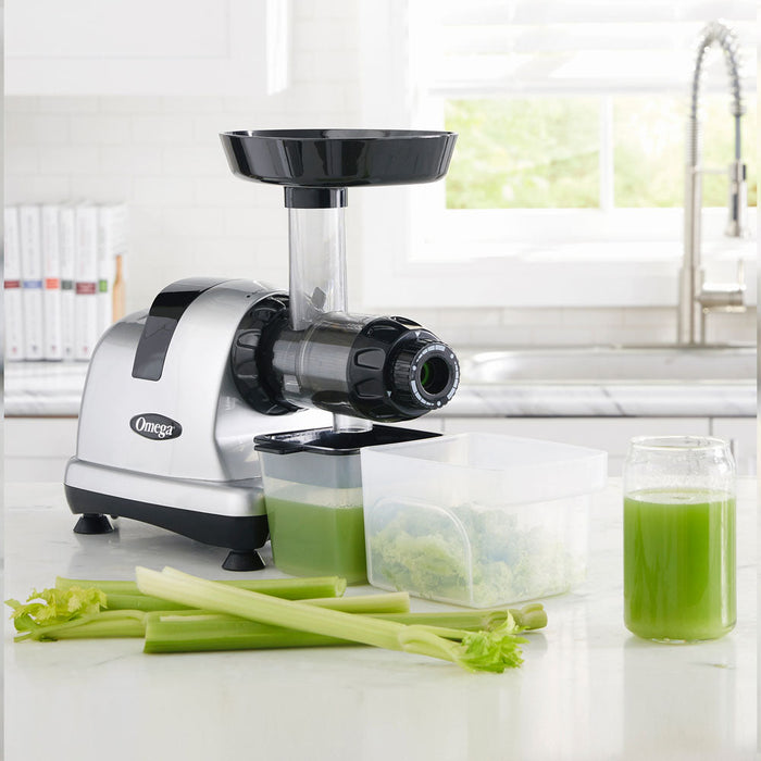Omega MM900HDS 80 RPM Cold Press Celery Juicer - 2HP Equivalent Silver