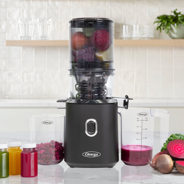 Omega OMJCSMVBBK13 150W Time Saving Cold Press Batch Juicer - Black