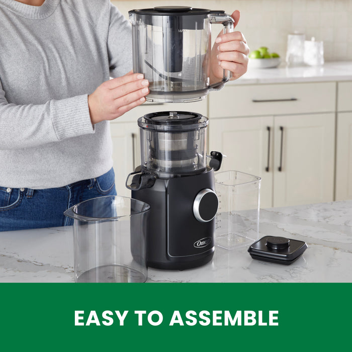 Omega OMSMBTBK13 180W Ultimate Performance Batch Juicer - IntelliDial Cold Press Smart Juicer