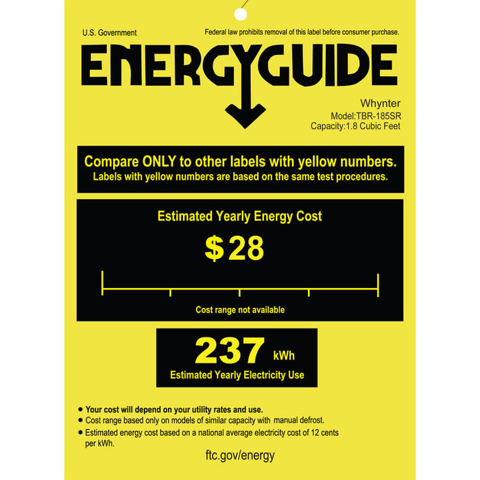 Whynter - Portable 1.8 cu.ft. Tool Box Refrigerator with 2 Drawers and Lock  | TBR-185SR