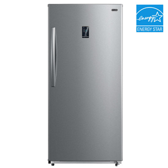 Whynter - 13.8 cu.ft. Energy Star Digital Upright Convertible Deep Freezer / Refrigerator - Stainless Steel | UDF-139SS