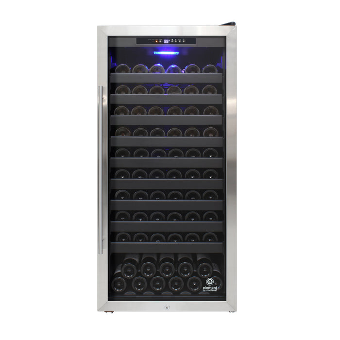 Vinotemp - EL-100SBB, Vinotemp Butler Series Freestanding Single-Zone Wine Cooler, 114 Bottle Capacity, in Stainless Steel