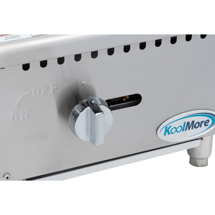 16 in. Commercial 1-Burner Natural Gas Charbroiler with 30,000 BTU in Stainless-Steel (KM-GCB1-18M)