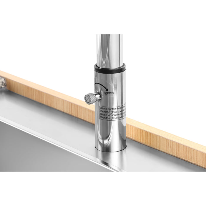 59 in. Commercial Refrigerated Buffet Table with Capacity for 4 Full-Size GN Pans, Featuring Adjustable Cover, a Serving Rail and 4 Lockable Casters in Wooden Finish (KM-RBT-54ACS)