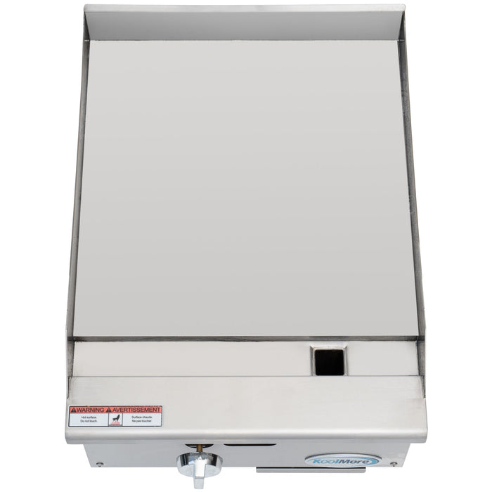 18 in. Natural Gas 1-Burner Griddle with 30,000 BTU in Stainless-Steel (KM-GG1-18M)