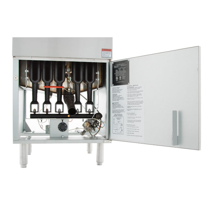 80 lb. Natural Gas Commercial Stainless Steel Floor Fryer - 150,000 BTU