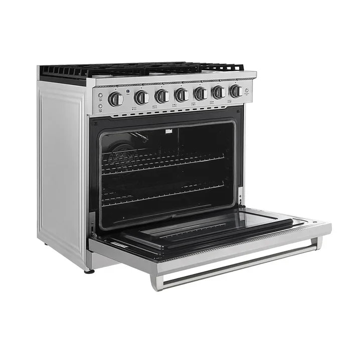 Empava EMPV-36GR11 36" Slide-In Natural Gas Range - 6 cu.ft Single Oven with 6 Burners