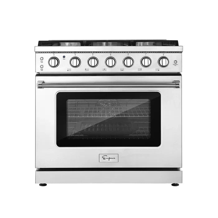 Empava EMPV-36GR11 36" Slide-In Natural Gas Range - 6 cu.ft Single Oven with 6 Burners