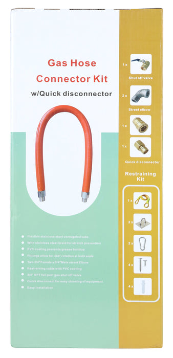 48" Mobile Gas Connector Hose Kit with Quick Disconnector