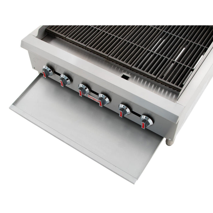 36" Gas Countertop Heavy Duty Radiant Commercial Charbroiler - 120,000 BTU