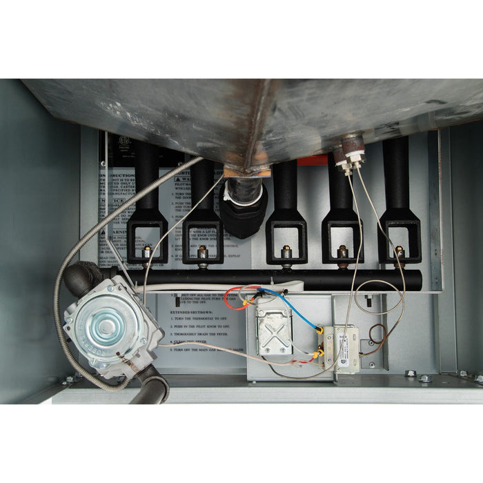 80 lb. Natural Gas Commercial Stainless Steel Floor Fryer - 150,000 BTU