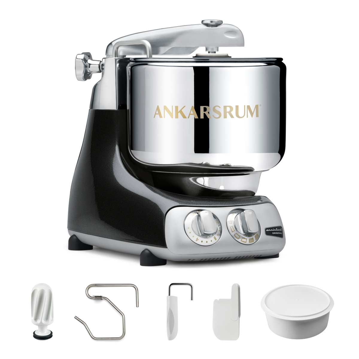 Ankarsrum Essential Package stand mixer in Black Diamond