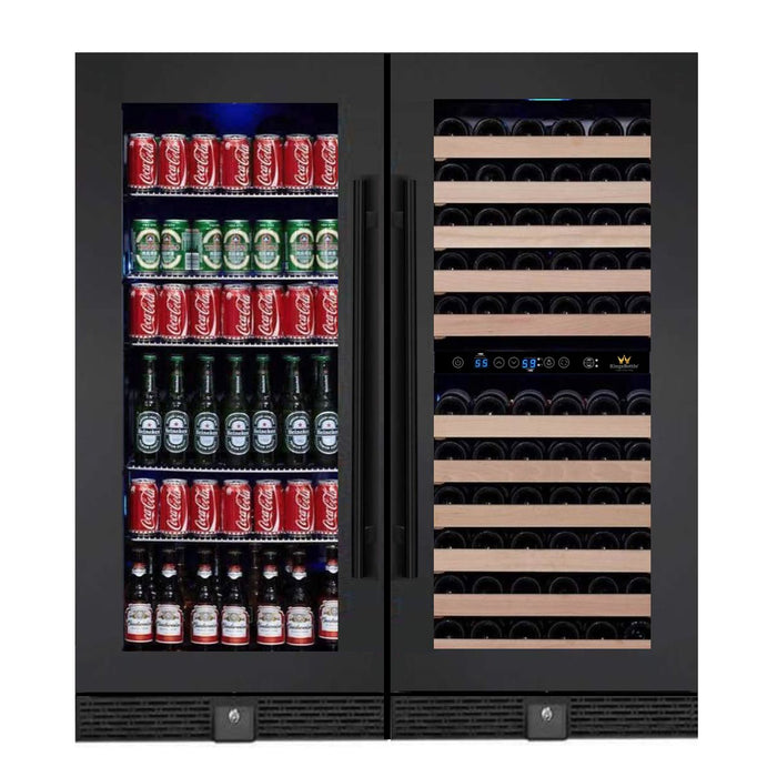 KingsBottle Wine And Beverage Refrigerator Combo With Glass Door