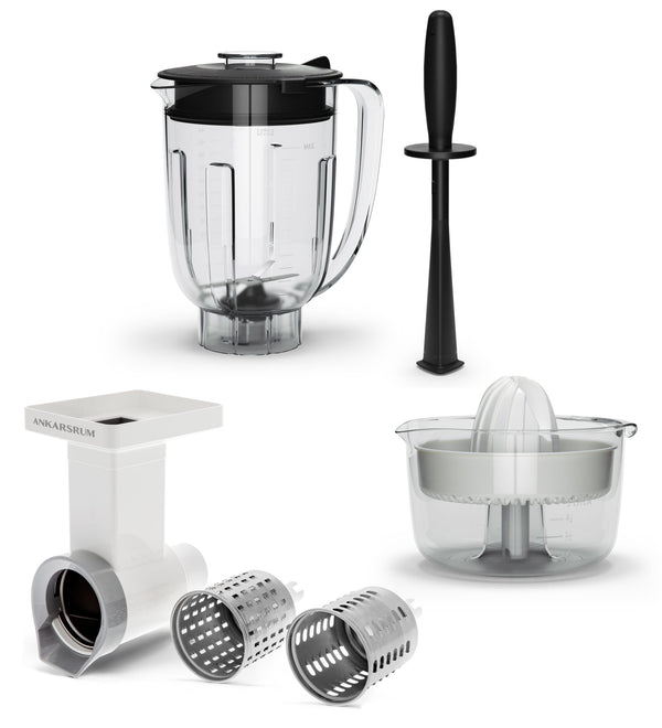 Ankarsrum Go Green package: blender with tamper, citrus press and vegetable cutter