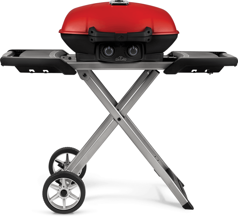 Napoleon TravelQ 285X (RED) Portable Propane Gas Grill with Scissor Cart and Griddle TQ285X-RD-1-A