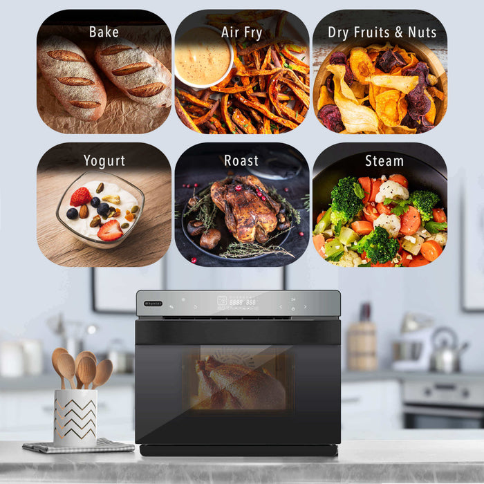 Whynter - Grande 40 Quart Capacity Counter-Top Multi-Function Intelligent Convection Steam Oven Air Fryer, Oven, Yogurt Maker, Dehydrator & DIY Mode | TSO-488GB