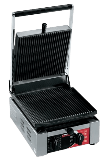 Sirman ELIO R 10"x10" Panini Grill - Grooved Top & Bottom with Timer - 1700W 120V Model 34A1301105SI - CulinaryProfis