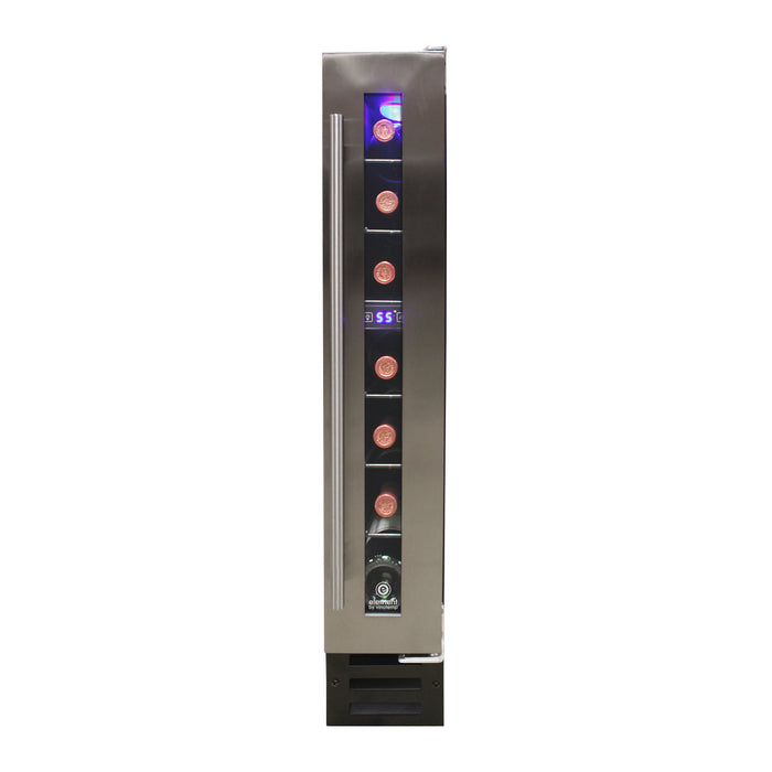 Vinotemp - EL-7TSST, Vinotemp Private Reserve Series Compact Single-Zone Wine Cooler with Touch Screen Controls, 7 Bottle Capacity, in Stainless Steel