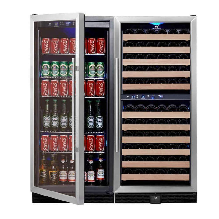 KingsBottle Wine And Beverage Refrigerator Combo With Glass Door