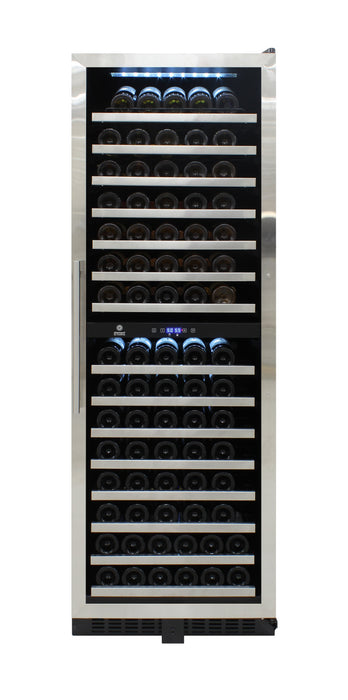 Vinotemp - EL-142SDST, Vinotemp Butler Series Dual-Zone Wine Cooler, 155 Bottle Capacity, in Black