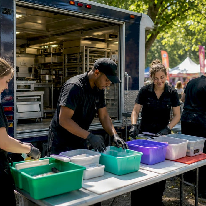 Catering equipment trailer at outdoor event