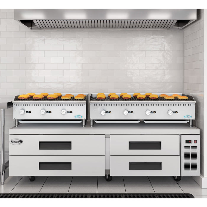 48 in. Commercial 4-Burner Natural Gas Charbroiler with 120,000 BTU in Stainless-Steel KM-GCB4-48M)