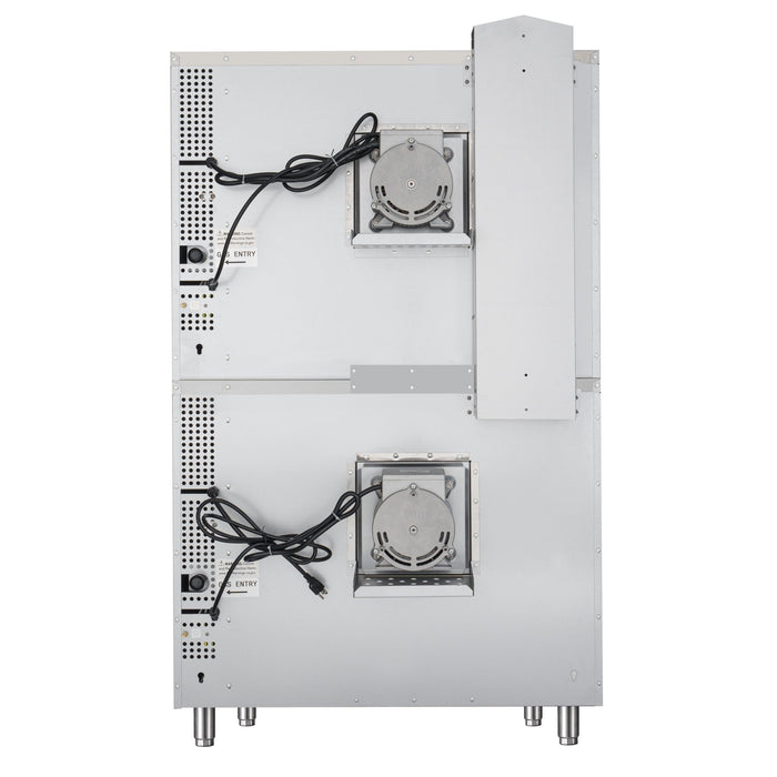 38 in. Full Size Double Commercial Natural Gas Convection Oven 108,000 BTU Total with Stacking Kit (KM-DCCO54-NG)