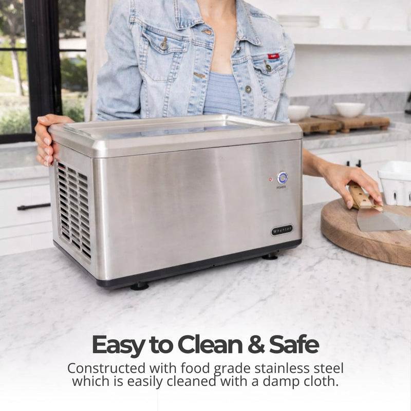 Whynter ICR-300SS Portable Instant Rolled Ice Cream Maker with Compressor Frozen Pan Roller, Stainless Steel Whynter