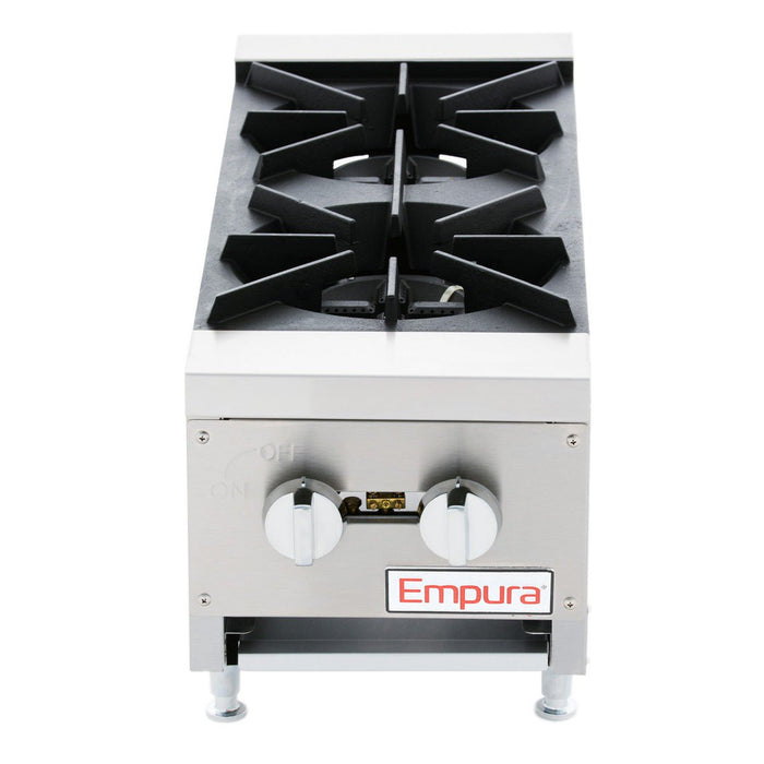 12" 2 Burner Commercial Gas Heavy Duty Countertop Hot Plate - 60,000 Btu - CulinaryProfis