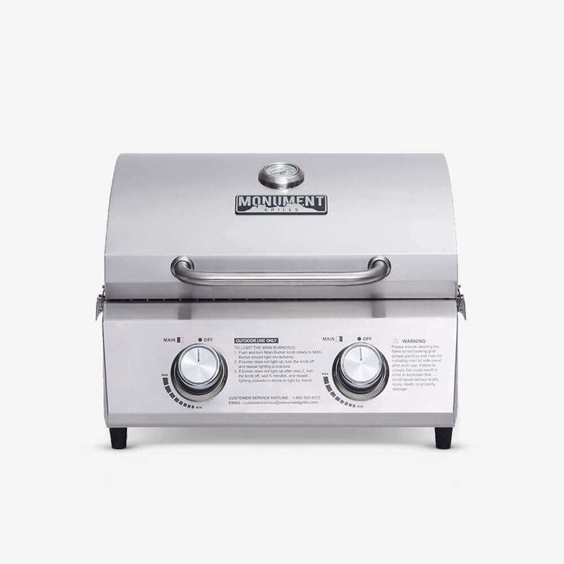 13742 | Stainless Tabletop Propane Gas Grill Monument Grills