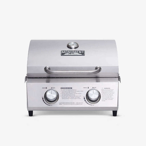 13742 | Stainless Tabletop Propane Gas Grill Monument Grills