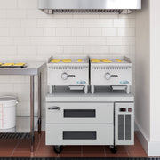 18 In. Natural Gas 1 - burner Griddle With 30,000 Btu In Stainless - steel (km - gg1 - 18m) - CulinaryProfis