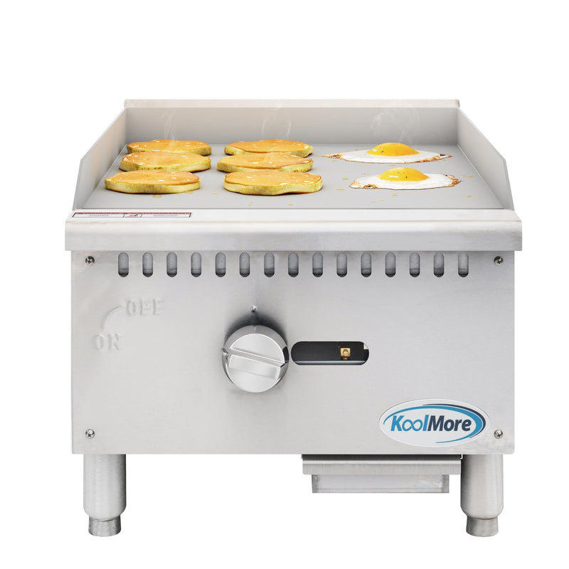 18 In. Natural Gas 1 - burner Griddle With 30,000 Btu In Stainless - steel (km - gg1 - 18m) - CulinaryProfis