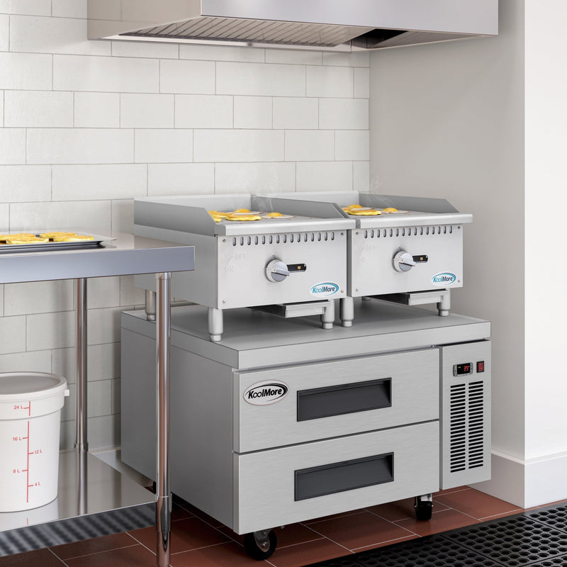 18 In. Natural Gas 1 - burner Griddle With 30,000 Btu In Stainless - steel (km - gg1 - 18m) - CulinaryProfis