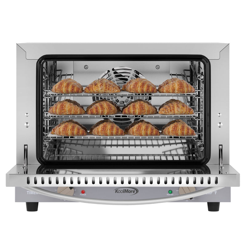19 In. Countertop Convection Oven For Quarter - size Pans With 3 Racks 1440w Of Power In Stainless - steel, 0.8 Cu. Ft. (km - ctco - 08) - CulinaryProfis
