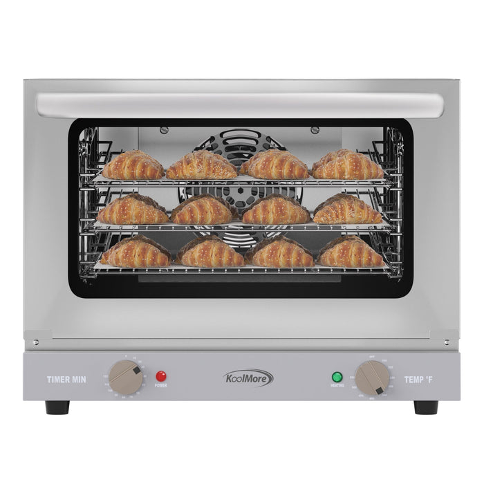19 In. Countertop Convection Oven For Quarter - size Pans With 3 Racks 1440w Of Power In Stainless - steel, 0.8 Cu. Ft. (km - ctco - 08) - CulinaryProfis