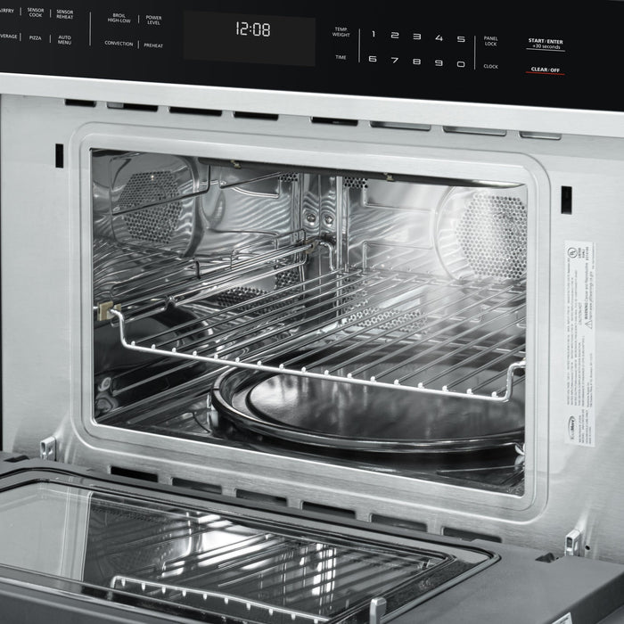 30 in. Built-In Microwave with Convection Oven and Air Fryer, 1.6 cu. ft. Capacity in Stainless-Steel (KM-CWO30-SS)