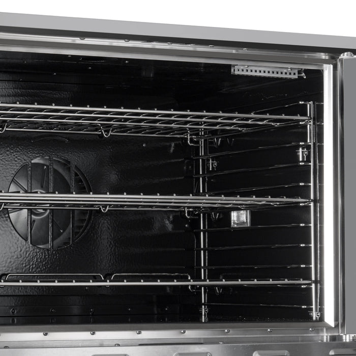 38 in. Full Size Double Commercial Natural Gas Convection Oven 108,000 BTU Total with Stacking Kit (KM-DCCO54-NG)