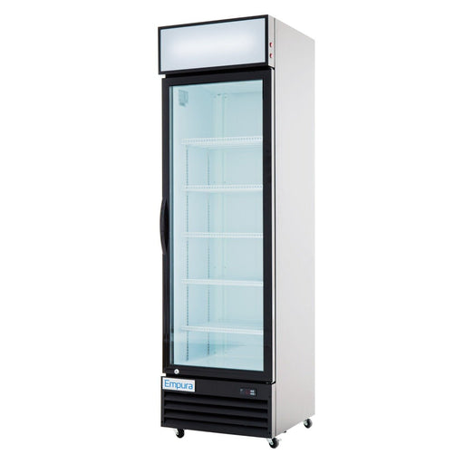 23" Black Swing Commercial Glass Door Merchandiser Refrigerator - 12 cu ft - CulinaryProfis