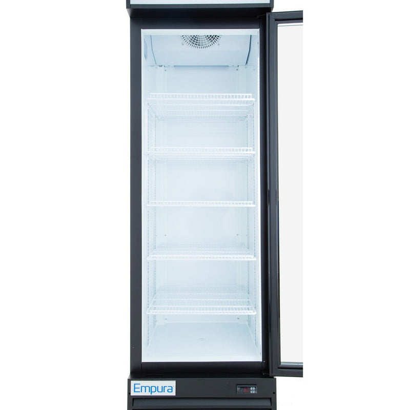23" Black Swing Commercial Glass Door Merchandiser Refrigerator - 12 cu ft - CulinaryProfis