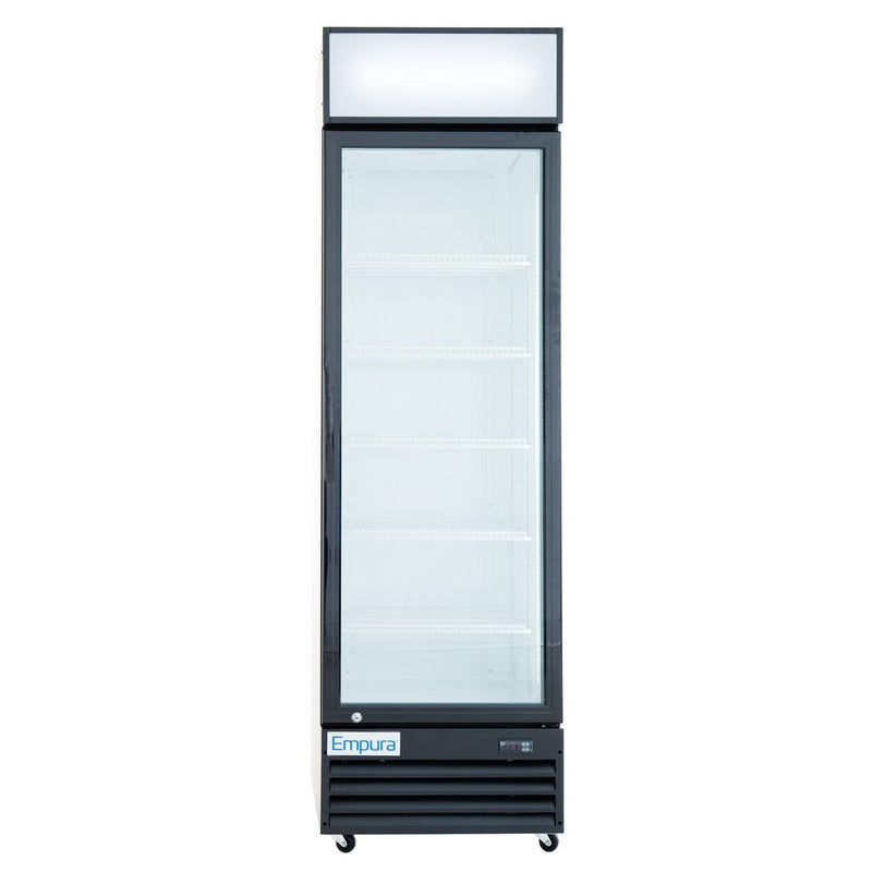 23" Black Swing Commercial Glass Door Merchandiser Refrigerator - 12 cu ft - CulinaryProfis