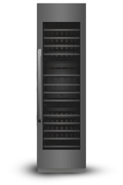 24" Three Zone Built-In Wine Refrigerator Column - Black Stainless Steel Induction Hardware