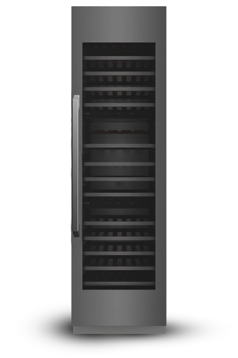 24" Three Zone Built-In Wine Refrigerator Column - Black Stainless Steel Induction Hardware