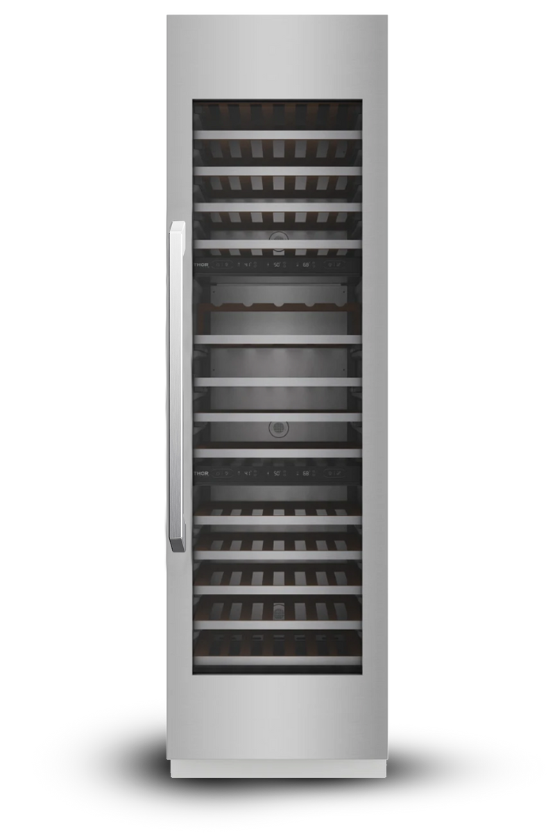 24" Three Zone Built-In Wine Refrigerator Column - Stainless Steel Induction Hardware