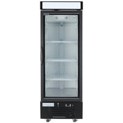25" White Swing Commercial Glass Door Merchandiser Freezer - CulinaryProfis